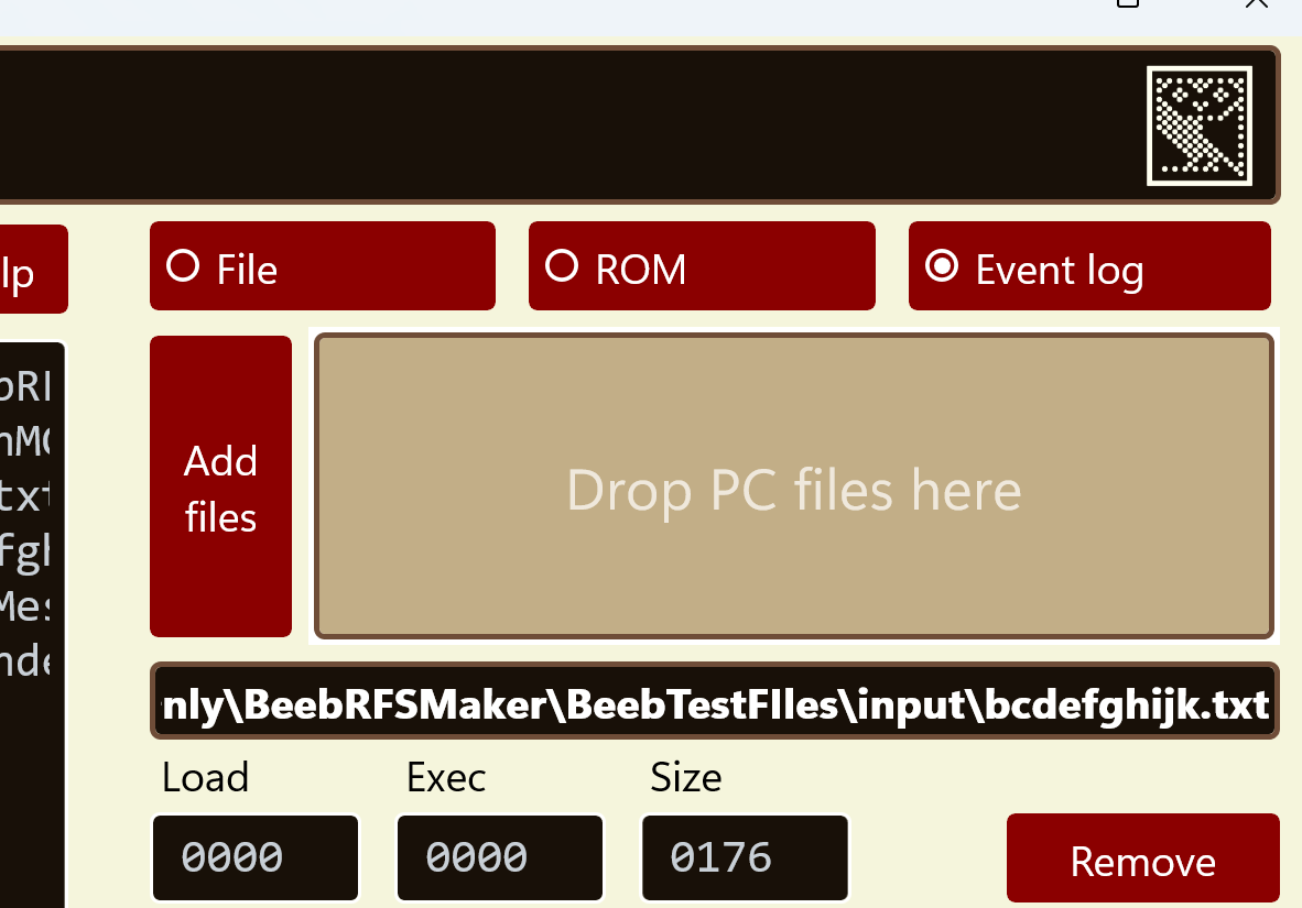 BeebRFSMaker file drop area